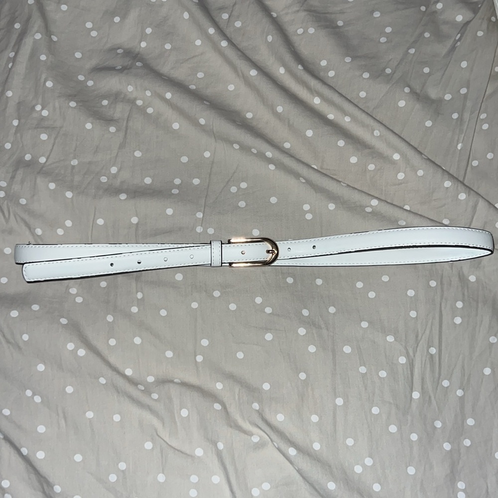 White Faux Leather Belt